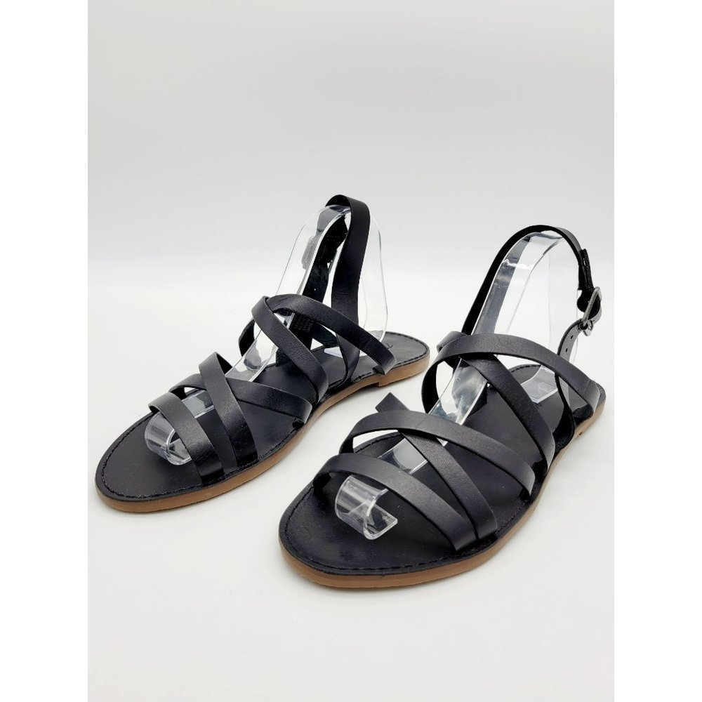 Madewell Black Boardwalk Multistrap Women's Sandals 10
